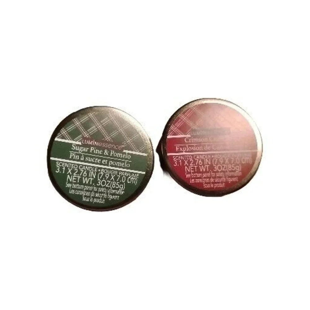 Pair of Candles Glass‎ Containers Red Green Colored  Light Catching Design